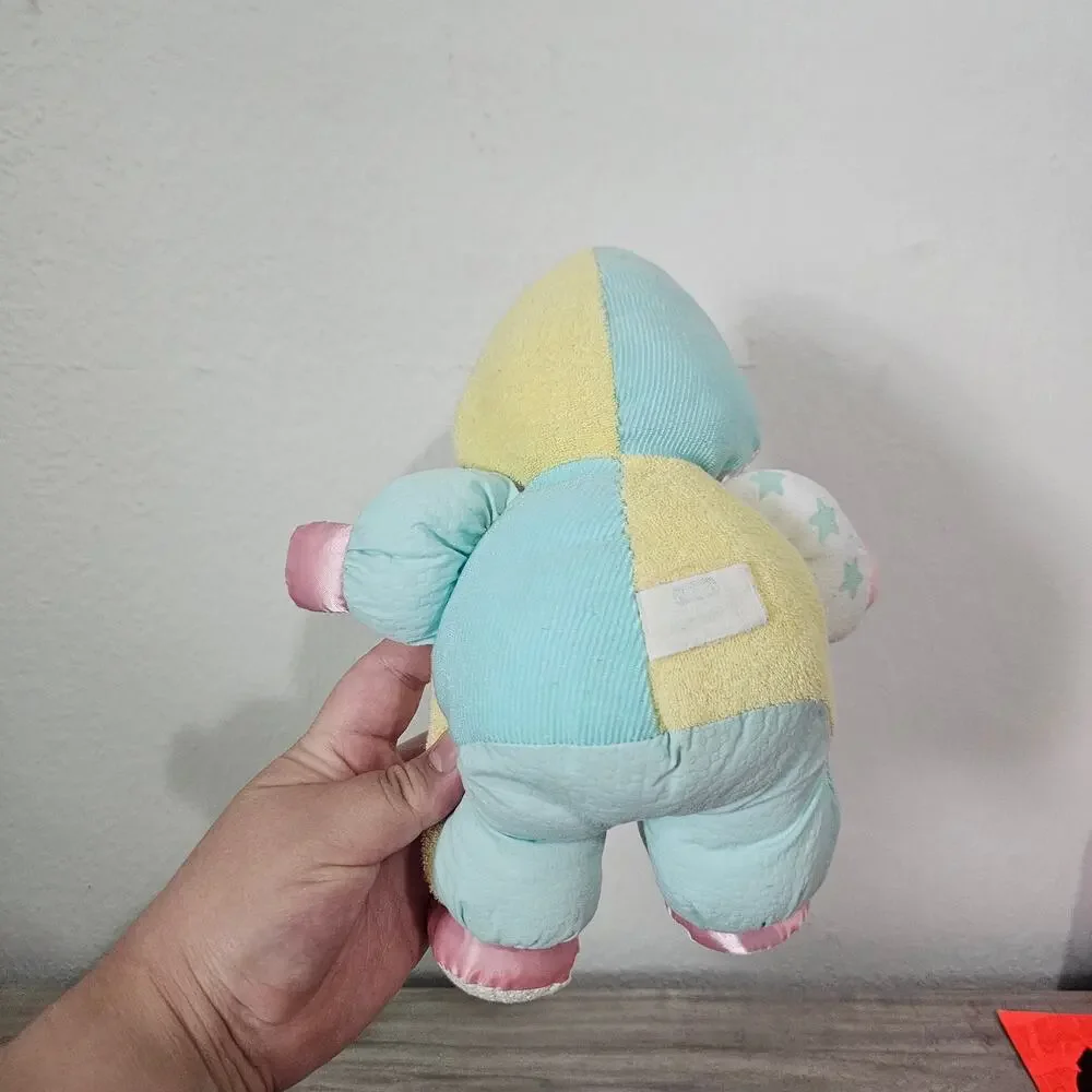 Vintage 1991 Playskool Clown Terry Cloth Plush Doll Baby Stuffed Toy Pastel